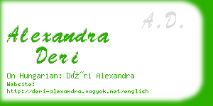 alexandra deri business card